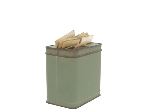 Vintage Metal Seed Storage Tin with Seed Packets 3D Model