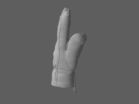 Heavy Leather Garden Gloves with Dirt Stains 3D Model