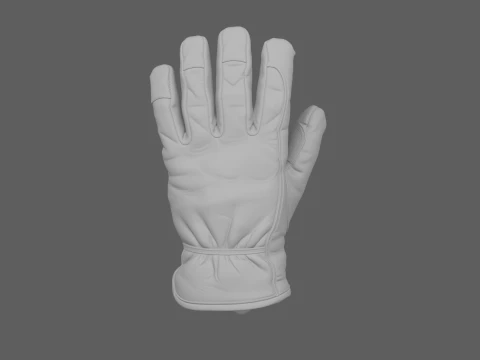 Heavy Leather Garden Gloves with Dirt Stains 3D Model