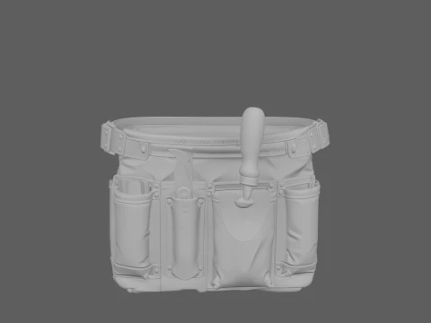 Heavy Duty Waxed Canvas Gardening Tool Belt 3D Model