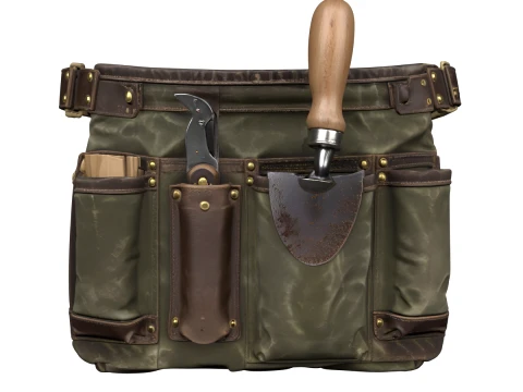 Heavy Duty Waxed Canvas Gardening Tool Belt 3D Model