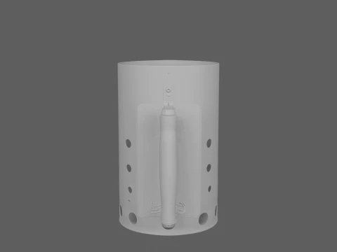 Charcoal Chimney Starter Galvanized with Handle 3D Model
