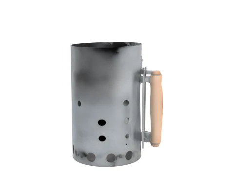 Charcoal Chimney Starter Galvanized with Handle 3D Model