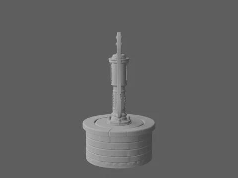 Vintage Cast Iron Garden Hand Water Pump 3D Model