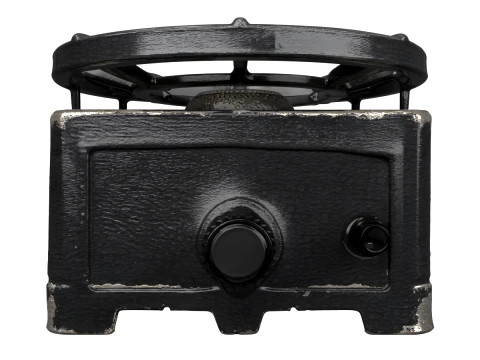 Cast Iron Single Burner Camp Stove with Soot Marks 3D Model