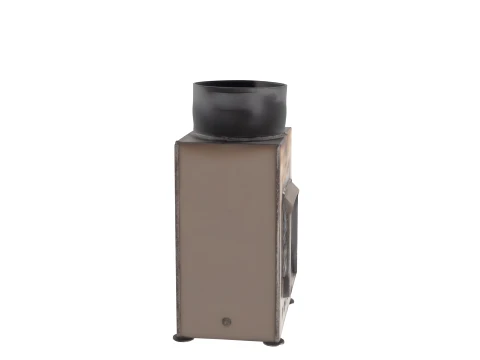 Compact Stainless Steel Rocket Stove with Soot 3D Model