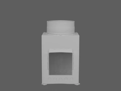 Compact Stainless Steel Rocket Stove with Soot 3D Model