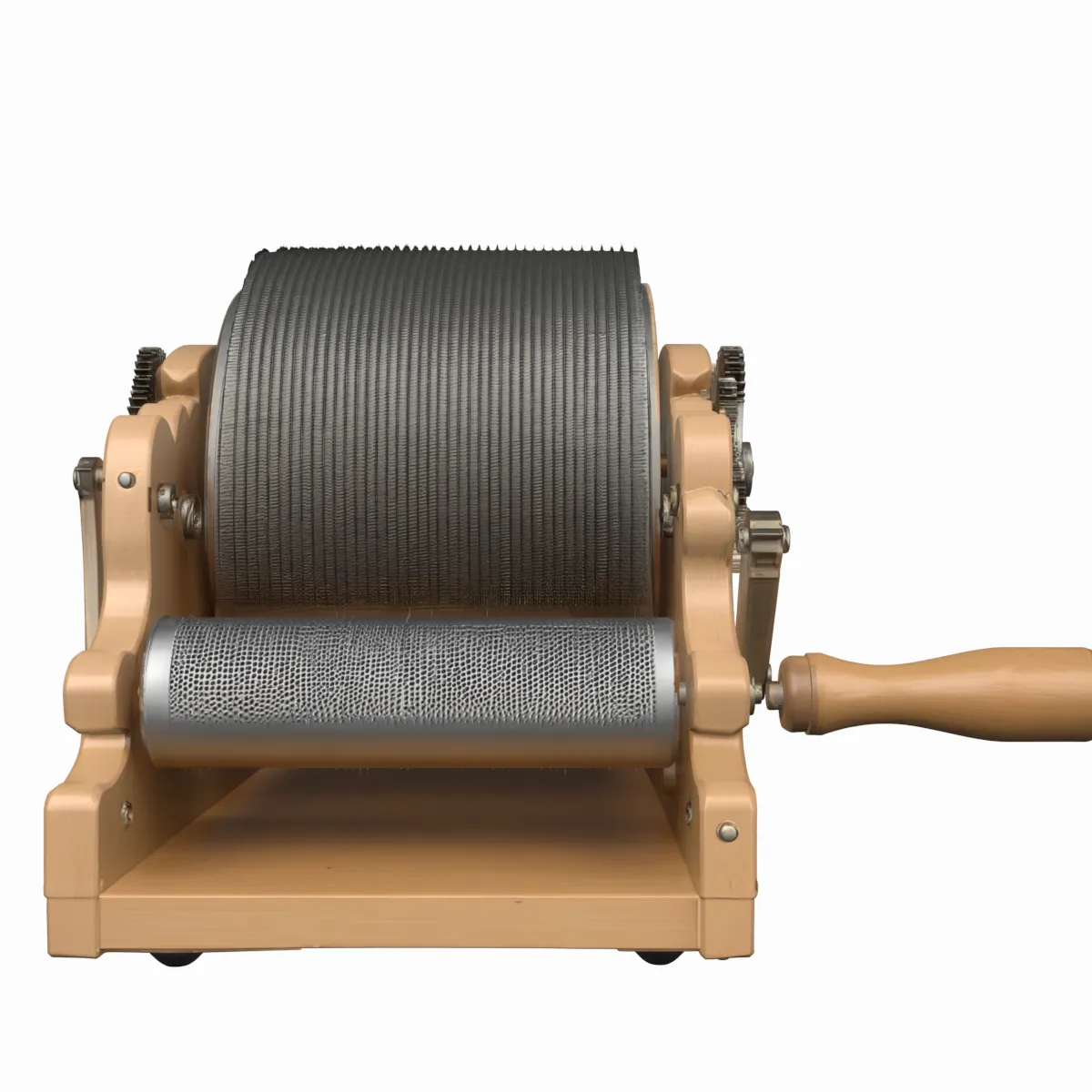Drum Carder for Wool Wooden Frame with Fibers 3D Model .c4d .max .obj .3ds .fbx .stl .blend 
