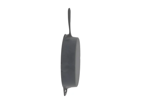 Cast Iron Skillet Seasoned with Long Handle 3D Model