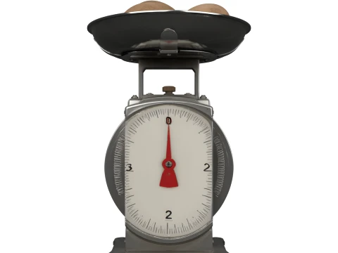 Mechanical Dial Produce Scale with Potatoes 3D Model