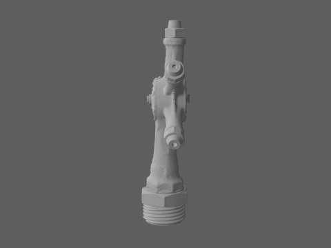 Vintage Cast Iron Rotating Garden Sprinkler 3D Model