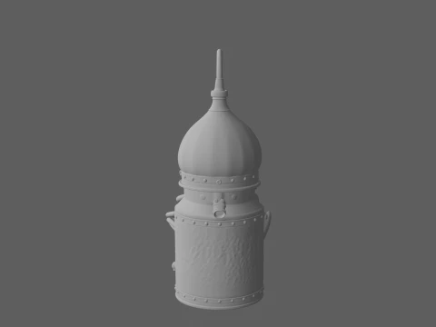 Small Copper Pot Still Distiller with Verdigris Patina 3D Model