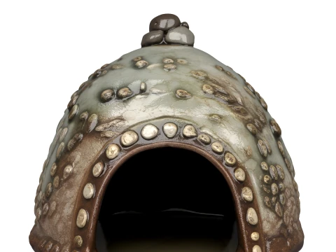 Estilo caba&ntilde;a de refugio de sapos de cer&aacute;mica hecho a mano Modelo 3D