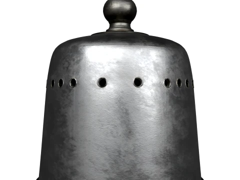 Large Vintage Galvanized Steel Bell Cloche 3D Model