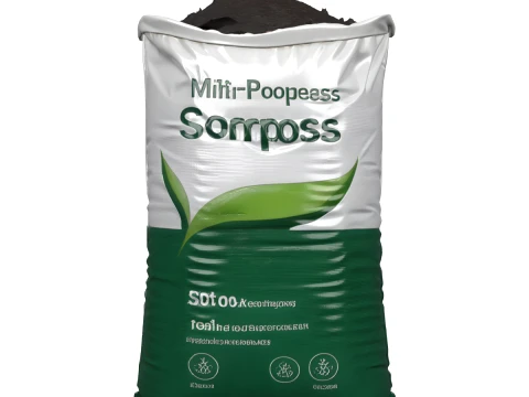 50 Liter Garden Potting Compost Bag with Soil 3D Model