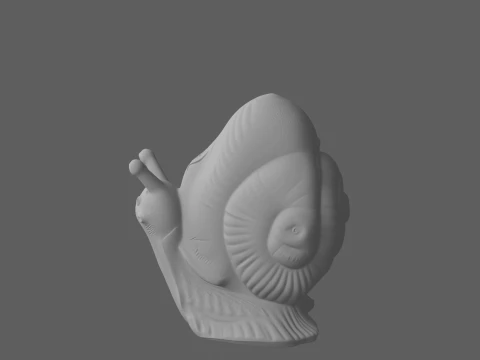 Cast Iron Garden Snail Statue with Rust Spots 3D Model