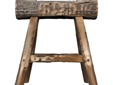 Caballete de madera en bruto Modelo 3D