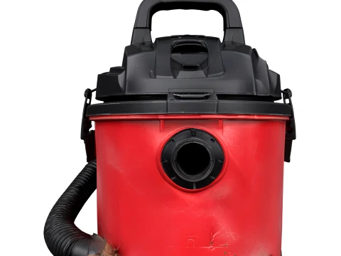 Portable Red Shop Vacuum Wet Dry with Hose 3D Model
