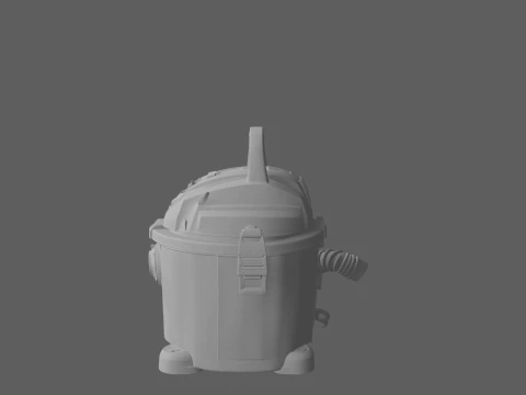 Portable Red Shop Vacuum Wet Dry with Hose 3D Model