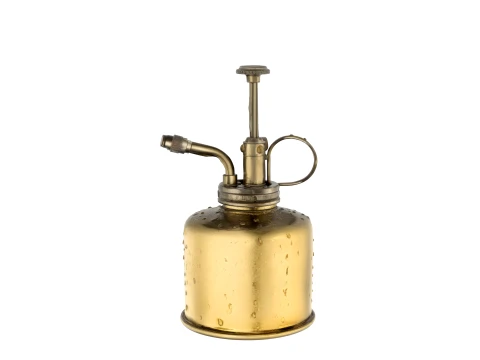 Brass Hand Pump Plant Mister with Water Droplets 3D Model