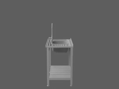 Stainless Steel Outdoor Garden Utility Sink 3D Model