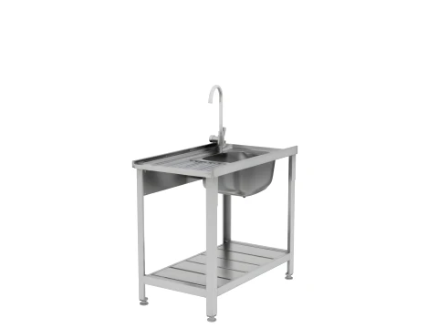 Stainless Steel Outdoor Garden Utility Sink 3D Model