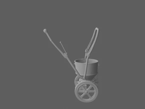 Vintage Wheeled Garden Seed Fertilizer Spreader 3D Model
