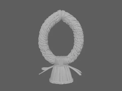 Hand-Woven Traditional Corn Dolly Straw Figure 3D Model