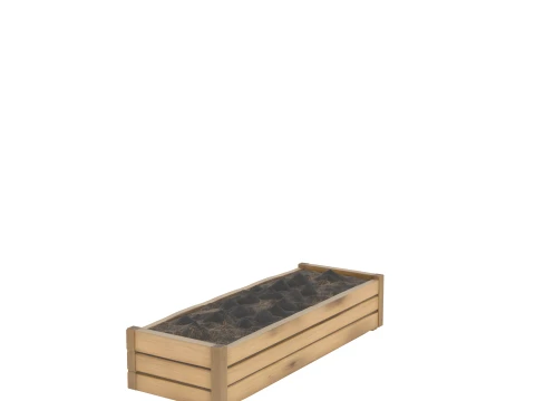 Handcrafted Wooden Truffle Forcing Box with Substrate 3D Model