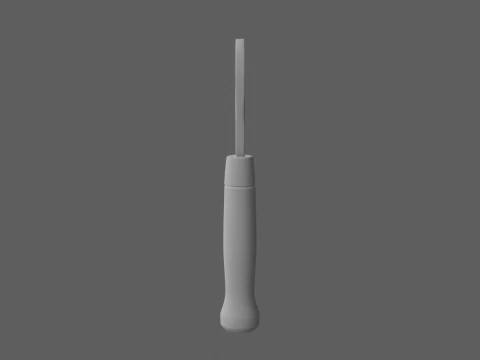 Bark Stripper Spud with Oak Handle and Steel Blade 3D Model
