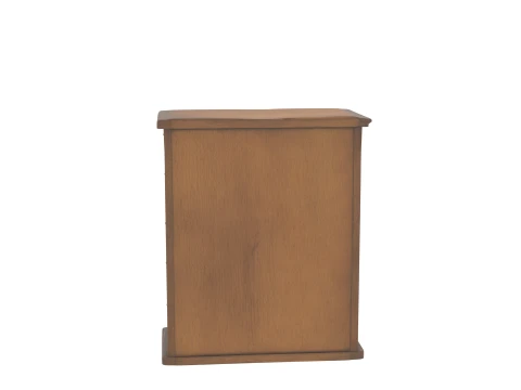 Vintage Oak Seed Saving Chest with Brass Pulls 3D Model