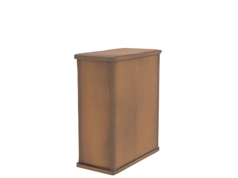 Vintage Oak Seed Saving Chest with Brass Pulls 3D Model