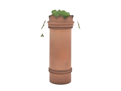Victorian Red Terracotta Chimney Pot Planter with Ivy 3D Model
