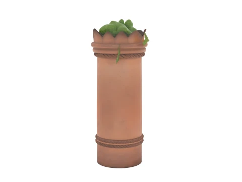 Victorian Red Terracotta Chimney Pot Planter with Ivy 3D Model