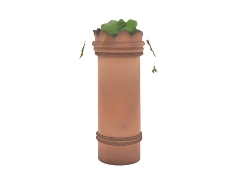 Victorian Red Terracotta Chimney Pot Planter with Ivy 3D Model