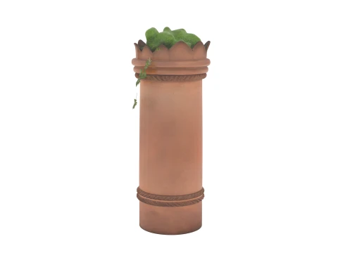 Victorian Red Terracotta Chimney Pot Planter with Ivy 3D Model