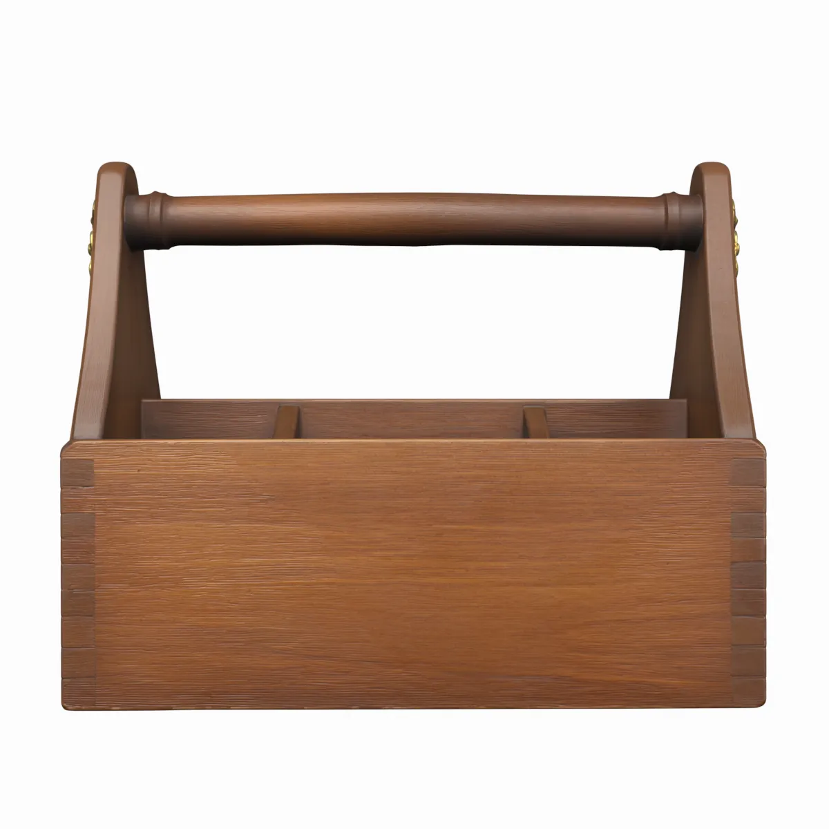 Wooden Tool Tote Dovetail Corners and Brass Hinges 3D Model .c4d .max .obj .3ds .fbx .stl .blend 