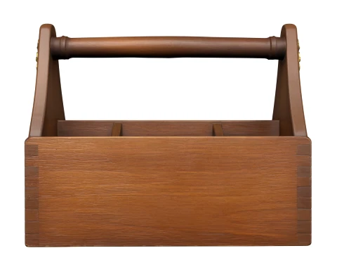 Werkzeugtasche aus Holz mit Schwalbenschwanzecken und Messingscharnieren 3D Modell