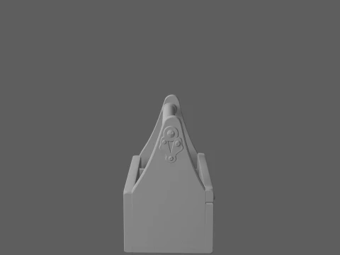 Wooden Tool Tote Dovetail Corners and Brass Hinges 3D Model