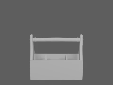 Wooden Tool Tote Dovetail Corners and Brass Hinges 3D Model