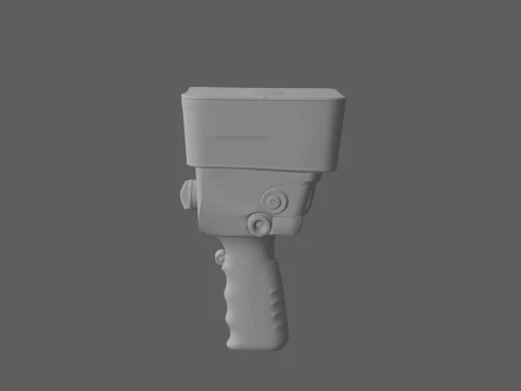 Handheld Crank Seed Spreader with Grass Seed Inside 3D Model