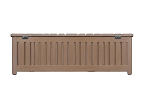 Large Teak Outdoor Deck Storage Box with Lift Lid 3D Model