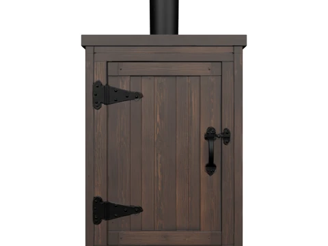 Hand-Built Cedar Cold Smoker Box with Chimney 3D Model