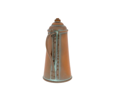 Hand-Hammered Antique Copper Watering Can with Patina 3D Model