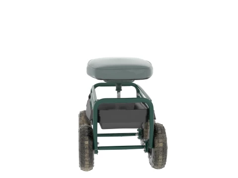 Rolling Garden Seat Scooter with Tool Tray 3D Model