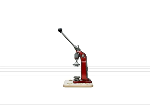 Bench Bottle Capper with Lever Arm and Crown Caps 3D Model
