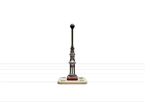 Bench Bottle Capper with Lever Arm and Crown Caps 3D Model