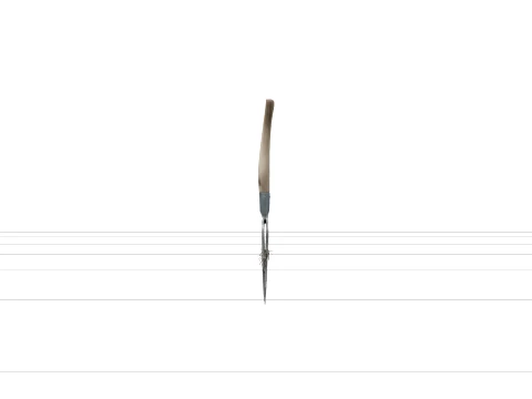 Classic Four-Tine Steel Hay Pitchfork with Ash Handle 3D Model