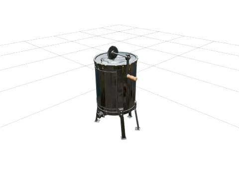 Two-Frame Stainless Steel Hand-Cranked Honey Extractor 3D Model