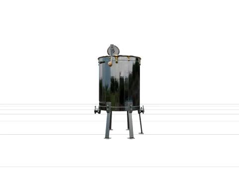 Two-Frame Stainless Steel Hand-Cranked Honey Extractor 3D Model